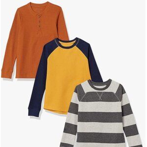 Boys' Long-Sleeve Knit Thermal T-Shirt, Pack of 3 - XL